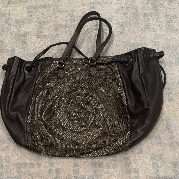 Valentino Garavani Black and Silver Shoulder Bag